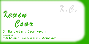 kevin csor business card